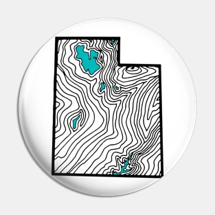 Topographic State of Utah Pin