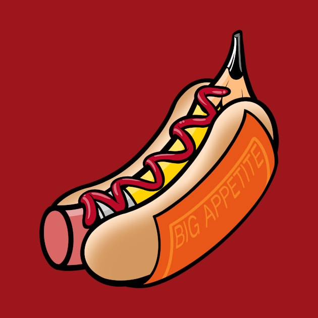 Pencil Hot Dog by Big Appetite by Big Appetite Illustration