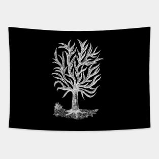 Pointillism Tree Negative Tapestry