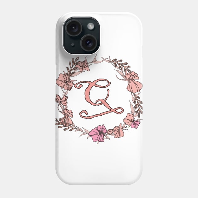 Letter Q Rose Pink Initial Monogram - Letter q Phone Case by Tilila