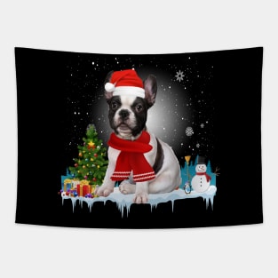 Funny French Bulldog Christmas T-shirt Tapestry