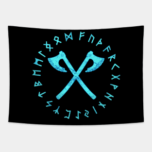 Viking Axes Runes Tapestry