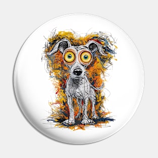 Gaze of Wonder - Expressive Abstract Dog Pin