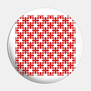 Red Clovers and Dots Pattern Pin