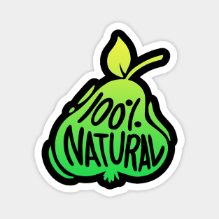 100 Percent Natural Organic Fruits Pear Apple Magnet