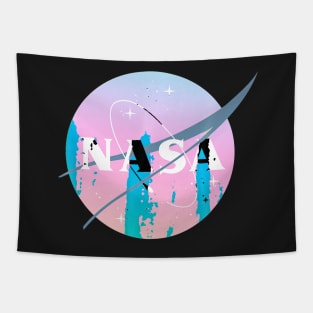 NASA Pastel Rainbow Classic Logo Tapestry