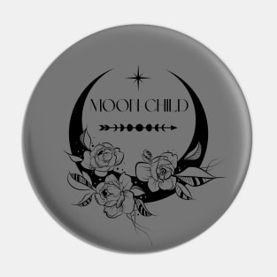 Floral Moon Child Print Pin