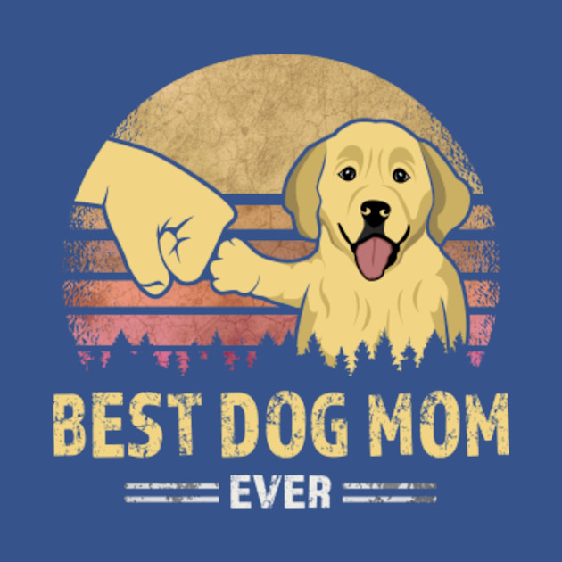 Discover Best Golden Retriever Mom Vintage Puppy Lover Gift - Golden Retriever - T-Shirt