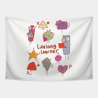 Lifelong Learner Kawaii Shapes Tapestry