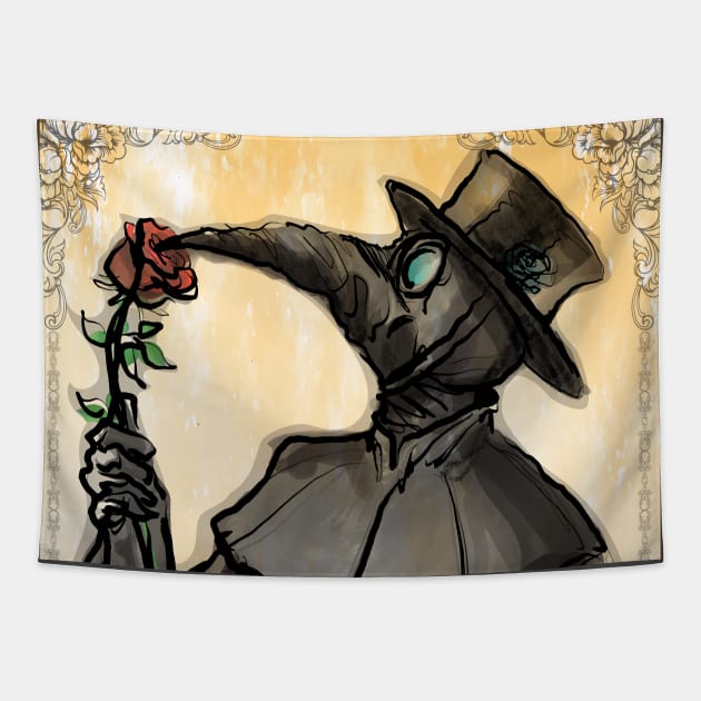 Stop and Smell the Roses Tapestry by i4ni Studio