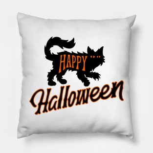 happy halloween cat Pillow