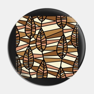 Retro Brown Leaf Pattern Pin