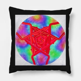 Geometric Rose, Digital Psychedelic Art Pillow