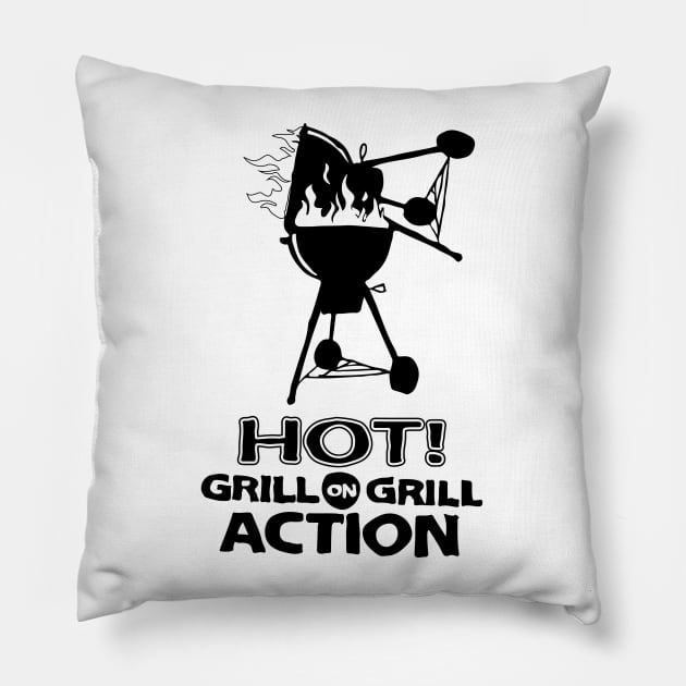 Hot Grill on Grill Action Pillow by idesign1