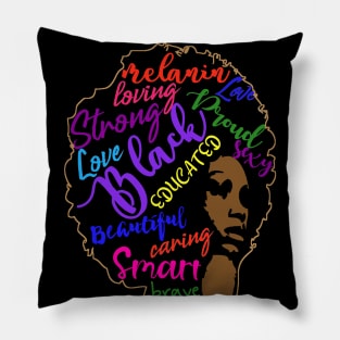 Black Queen Melanin African American Strong Black Woman Pillow