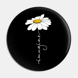 Tee Imagine Daisy Flower Hippie Pin