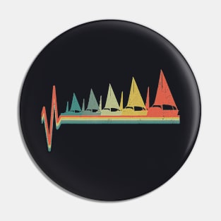 Sailing Sailor Boat Yacht Heartbeat Retro Vintage Pin