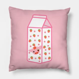 Strawberry milk box Pillow