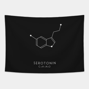 Serotonin Molecular Structure - Black Tapestry