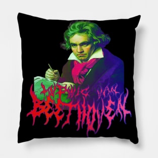 Beethoven Metal Tie Dye - Ludwig Van Beethoven Psychedelic Music Graphic Pillow