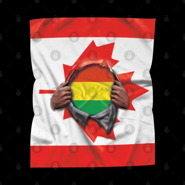 Bolivia Flag Canadian Flag Ripped - Gift for Bolivian From Bolivia by Country Flags