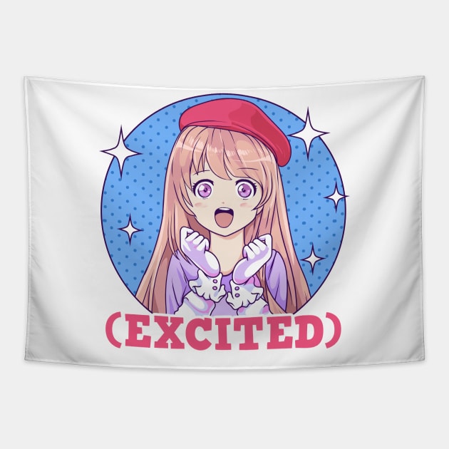 Cute Excited Anime Girl Funny Excited Face - Anime Girl Excited - Posters  and Art Prints | TeePublic