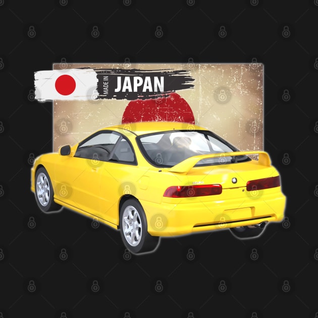 Yellow Acura Integra 1999 03 by Stickers Cars