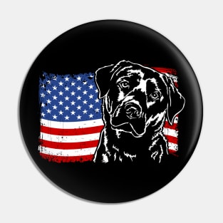 Proud Labrador Lab American Flag patriotic dog Pin