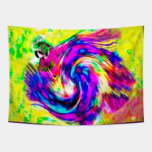 Proud Rooster Abstract Tapestry