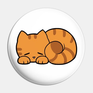Sleepy Cat - Orange Pin