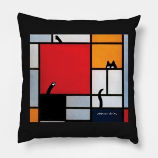 abstract art plus cat Pillow