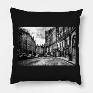 Grassmarket Edinburgh Black And White Pillow