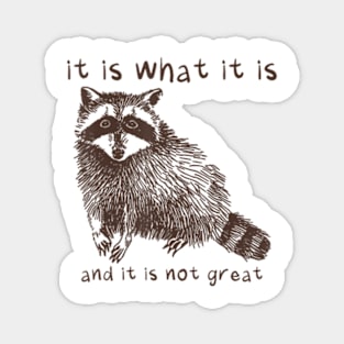 It Is What It Is And It Is Not Great Racoon Magnet