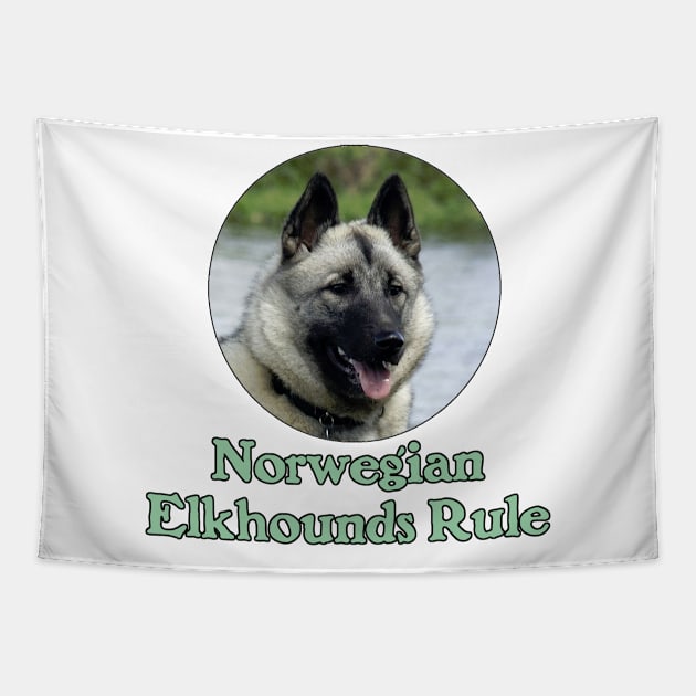 Norwegian Elkhounds Rule Tapestry by Naves