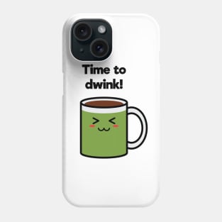 Time to Drink | Coffee | Charging | High Battery | Cute Kawaii | White Phone Case