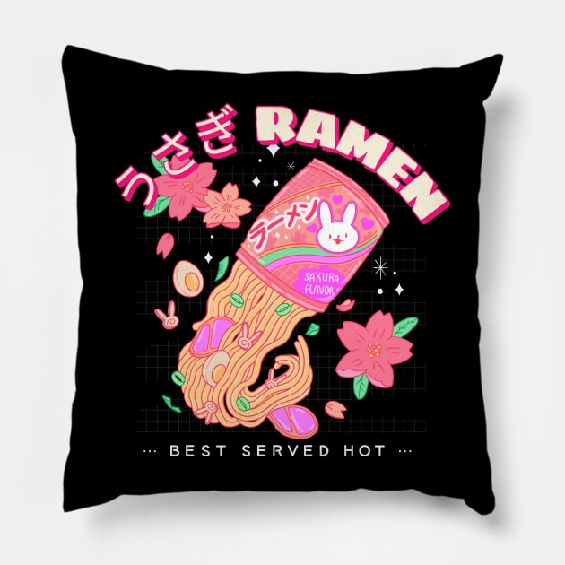 instant ramen cat cool design Pillow by tedd