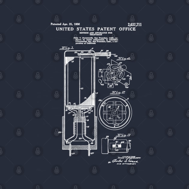 Early Television Patent White by Luve