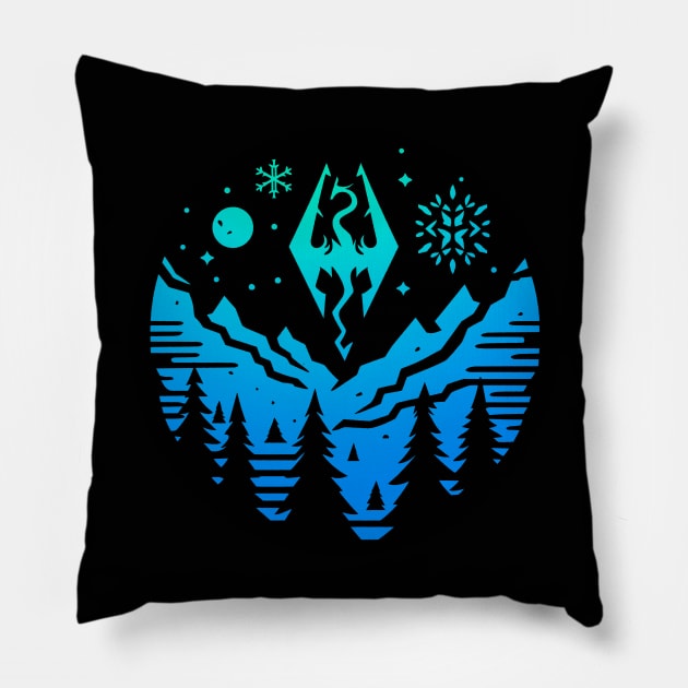 Skyrim Christmas Pillow by katmargoli