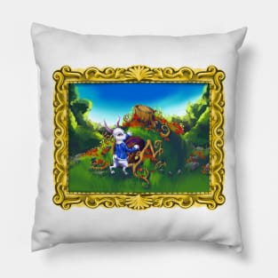 Framed White Rabbit Pillow