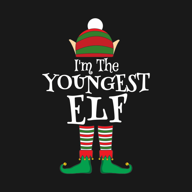 I'm The Youngest Elf Matching Family Christmas Pajama Shirt by TheMjProduction