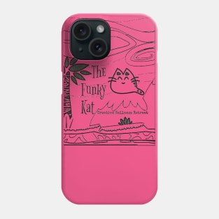 The Funky Kat Creative Wellness Retreat ink drawing Phone Case