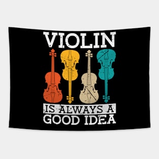 Violin Is Always A Retro Classical Music Violinist Tapestry