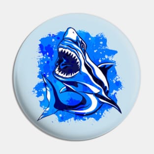 Blues Shark In Deep Blue Sea Pin