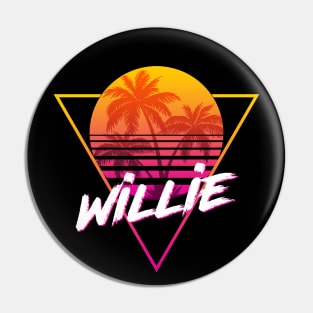 Willie - Proud Name Retro 80s Sunset Aesthetic Design Pin