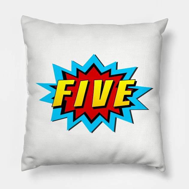 Five Super Hero Birthday Pillow by victorstore