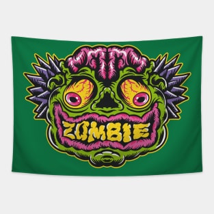 Creepy Zombie Illustration Tapestry