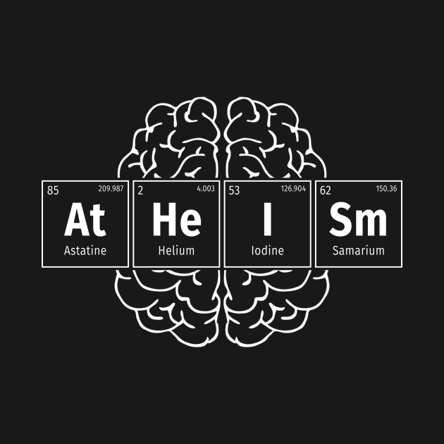 Atheism Periodic Elements for Scientific Men Women Atheists by Vermilion Seas