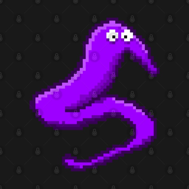 Purple Fuzzy Worm On A String Meme Pixel Art by YourGoods