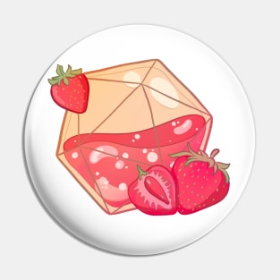 D20 Strawberry Tea Sticker Pin