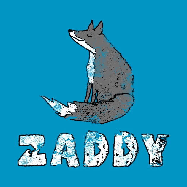 Zaddy silver fox daddy distressed graphic fox design by StephJChild